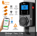 Feyree typ 2 stacja ładowania Wallbox 22kW 32A 3 fazy Wi-Fi Bluetooth RFID